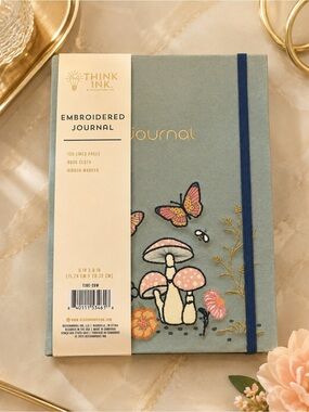 Think Ink Embroidered Mushroom Butterfly Journal 6x8 120 Pages New